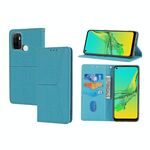 Per cuciture in tessuto a tessuto OPPO A53, custodia in pelle flip orizzontale in pelle PU con supporto e carte e portafoglio e cordino (blu)