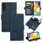 Per Samsung Galaxy A13 5G Dual-laterale Caso magnetico a doppia fibbia orizzontale in pelle orizzontale con supporto e carte slot e portafoglio (blu scuro)