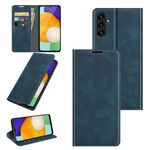 Per Samsung Galaxy A13 5G custodia in pelle magnetica retrò con titolare e slot per schede e portafoglio (blu scuro)