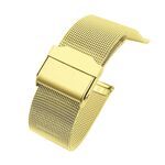 Per Huawei Watch GT 2 42mm acciaio inox Milan Doppia assicurazione fibbia cinturino (oro)