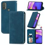 Per Motorola Moto E40 Retro Skin Feel custodia a flip orizzontale magnetica (blu)