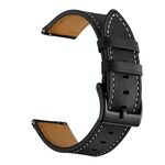 Per Amazfit GTR 3 / GTR 3 Pro Cinturino per orologio in pelle con filo per cucire di primo strato (nero)