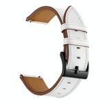 Per Amazfit GTS 3 / GTS 2e Cinturino per orologio in filo cucito in pelle primo strato (bianco)