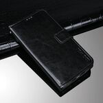 Idewei Crazy Horse Texture Custodia in cuoio orizzontale in pelle con supporto e carte e portafoglio per OnePlus Nord 2 5G (nero)