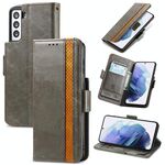 Per Samsung Galaxy S21 5G Caseneo Business Split Business Dual Dual Fibbia Magnetica Flip Custodia in pelle PU con supporto e carte Slot & Portafoglio (Grigio)