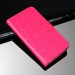 Idewei Crazy Horse Texture Custodia in pelle a flip orizzontale con supporto e carte da stampa e portafoglio per Tecno Spark 7p (Rose Red)