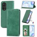 Per Honor 50 Retro Skin Self Business Business MAGNETIC Custodia in pelle a flip orizzontale con supporto e carte Slot & Portafoglio e cornice (verde)