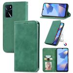 Per OPPO A16 / A16e retrò skin sensazione di cuoio orizzontale a flip in pelle flip (verde)