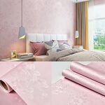 0.6 x 5m Stile pastorale Damasco PVC Sfondo autoadesivo Sfondi Ristorante Latte Tea Shop Adesivi di vetro (rosa rosa)