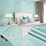 0.6 x 5m Stile pastorale Damasco PVC Sfondi autoadesivi Sfondi Ristorante Milk Tea Shop Adesivi di vetro (Azzurro A Blue Rose)