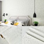 0.6 x 5m Stile pastorale Damasco PVC Sfondi Autoadesiva Ristorante Ristorante Latte Tea Shop Adesivi di vetro (Rice Bianco Branch)