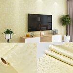0.6 x 5M Stile pastorale Damasco PVC Sfondo autoadesivo Ristorante Latte Tea Shop Adesivi di vetro (ramo beige)