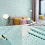 0.6 x 5m Stile pastorale Damasco PVC Sfondo autoadesivo Sfondi Ristorante Milk Tea Shop Adesivi di vetro (ramo azzurro)