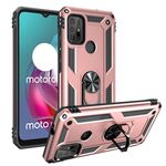 Per Motorola Moto G30 / G10 antiurto TPU + custodia protettiva PC con supporto rotante a 360 gradi (oro rosa)