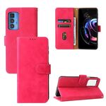 Pelle di colore massiccio Feel Ferckle magnetico a fiocco orizzontale flip flip texture in pelle PU con titolare e carte slot e portafoglio per Motorola Moto Edge 20 Pro (Rose Red)