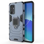 Per OPPO RENO6 4G PC + custodia protettiva antiurto TPU con supporto ad anello magnetico (blu navy)