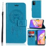 Per OPPO A93 5G Vento Gufo Gufo Guck Pattern Guffing Cassa orizzontale in pelle flip con titolare e slot per schede e portafoglio (blu)