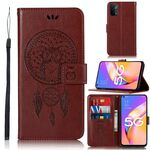 Per OPPO A93 5G Vento Vento Gufo Gufo Guffing Pattern Cassa orizzontale in pelle flip con supporto e carte Slot & Portafoglio (Brown)