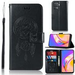 Per OPPO A94 / A95 5G Vento Vento Gufo Gufo Guffing Pattern Caso in pelle flip orizzontale con titolare e slot per schede e portafoglio (nero)