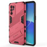 Per OPPO RENO6 4G Armatura Punk 2 in 1 PC + custodia antiurto TPU con supporto invisibile (blu chiaro)