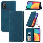 Per Alcatel 1s 2021 Retro Skin Feel Business Business Magnetic Horizontal Custodia in pelle flip con supporto e carte Slot & Portafoglio e cornice fotografica (blu)