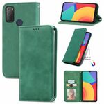 Per Alcatel 1s 2021 Retro Skin Self Business Business Magnetic Horizontal Custodia in pelle flip con supporto e carte Slot e portafoglio e cornice fotografica (verde)