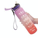1L Tritan Plastic Gradient Color Cup Outdoor Ampia Capacità Bollitore sportivo (arancione viola)