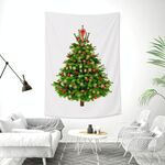 Tappezzeria rettangolare albero di natale Peach Skin Tapestry Murale Decorazione di Natale Tappezzeria, Dimensioni: 100x150cm (13)