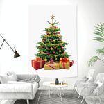 Tappezzeria rettangolare albero di natale Peach Skin Tapestry Murale Decorazioni di Natale Tappezzeria, Dimensioni: 100x150cm (14)