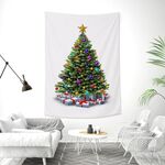 Tappezzeria rettangolare albero di natale Peach Skin Tapestry Murale Decorazione di Natale Tappezzeria, Dimensioni: 145x215 cm (2)