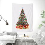 Rettangolare albero di natale pesca pelle tappezzeria tappezzeria murale decorazione natalizia arazzo, dimensioni: 145x215 cm (6)