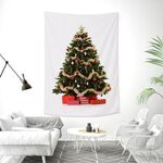 Tappezzeria rettangolare albero di natale Peach Skin Tapestry Murale Decorazioni natalizie Arazzo, Dimensioni: 145x215 cm (8)