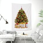 Rettangolare albero di Natale pesca Pelle di tappezzeria arazzo murale decorazione natalizia arazzo, dimensioni: 145x215 cm (11)
