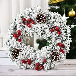 23cm decorazione natalizia a mano ghirlanda a mano ghirlanda a portata di mano per porta a sospensione, specifica: ordinaria neve bianca