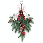 Sywa37 50 cm a testa in giù decorazione dell'albero di Natale PE rosso frutta parete appeso rattan