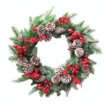 50 cm Sywa39 Natale decorazione ghirlanda PE Bianco Pino frutta ghirlanda di Natale