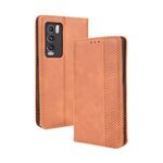 Per OPPO RealMe GT Explorer Master Magnetic Fibbia Retro Pattern Retro Custodia in pelle a flip orizzontale con supporto e carta Slot & Portafoglio (Brown)