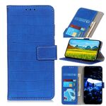 Per Motorola Edge (2021) Custodia in pelle flip orizzontale con trama di coccodrillo con supporto e carte e portafoglio (blu)