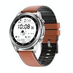 DW95 Schermo a colori 1,28 pollici di Smart Watch, IP67 impermeabile, in pelle cinturino, supporto Bluetooth di chiamata / Monitoraggio della frequenza cardiaca / Blood Pressure Monitoring / ossigeno del sangue di monitoraggio / sleep Monitoring (argento)