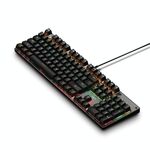 104 tasti Green Shaft RGB Tastiera luminosa Game Computer Gioco USB Meta in metallo Cablato Tastiera meccanica, Cabel Lunghezza: 1,5 m, Stile: versione ordinaria (nero)