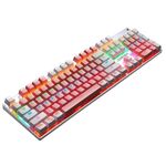 104 Keys Green Shaft RGB Tastiera luminosa Game Computer Game USB Tastiera metallica metallica cablata, cabel Lunghezza: 1,5 m, Stile: versione doppia imposizione (rosa bianca)
