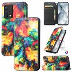 PER OPPO REALME GT Master Colorato Colorful Colip Horizontal Colip Custodia in pelle PU con supporto e carta Slot & Portafoglio (cloud colorato)