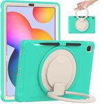 Custodia protettiva in TPU + PC antiurto con rotazione a 360 gradi Pieghevole Pieghevole Grip Holder & Pen Slot per Samsung Galaxy Tab S6 Lite 10,4 pollici P610 (verde menta)