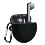 Per Huawei FreeBuds 4 Copertura intera Custodia protettiva wireless in silicone impermeabile con gancio (nero)