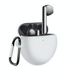 Per Huawei FreeBuds 4 Custodia integrale Silicone impermeabile Silicone Cassa protettiva auricolare con gancio (bianco chiaro)
