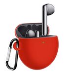 Per Huawei FreeBuds 4 Custodia integrale impermeabile Silicone Cassa protettiva auricolare senza fili con gancio (rosso)