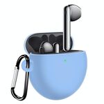 Per Huawei FreeBuds 4 Copertura completa Cassa protettiva auricolare wireless in silicone impermeabile con gancio (BABLE BLUE)
