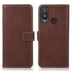 Per Alcatel 1L 2021 Litchi Texture PU + TPU Custodia in pelle flip orizzontale con supporto e slot per schede e portafoglio (Brown)