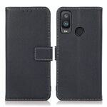 Per Alcatel 1L 2021 Litchi Texture PU + TPU Custodia in pelle orizzontale orizzontale con supporto e carta Slot e portafoglio (blu scuro)