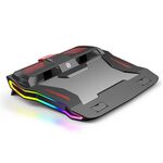 SSRQ-021S Versione arcobaleno Flank Glowing Dual-Fentor Radiatore per computer portatile Base computer regolabile a due velocità Base per laptop sotto i laptop 18 pollici